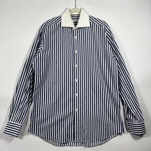 INGRAM Striped Button Sport Shirt Men's EU‎ 40 Blue White COTTONSTIR
